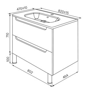 Напольная тумба с раковиной IDDIS Edifice EDI80WFi95K 80см белый